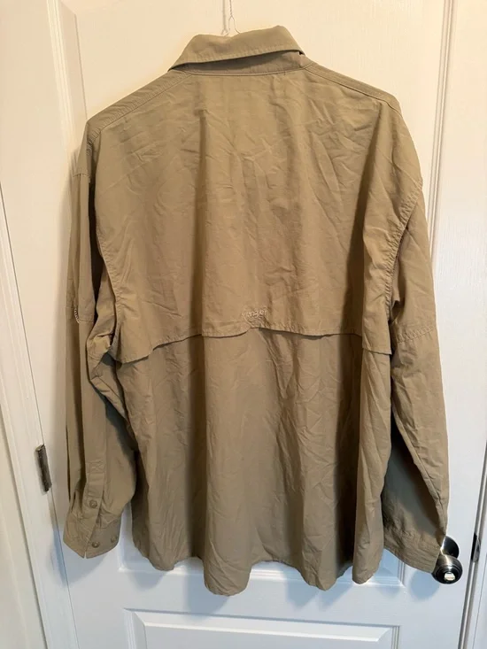 Wrangler Pro Gear Men's Khaki Lightweight Vented Fishing Shirt Jacket - Size XXL - Picture 4 of 7